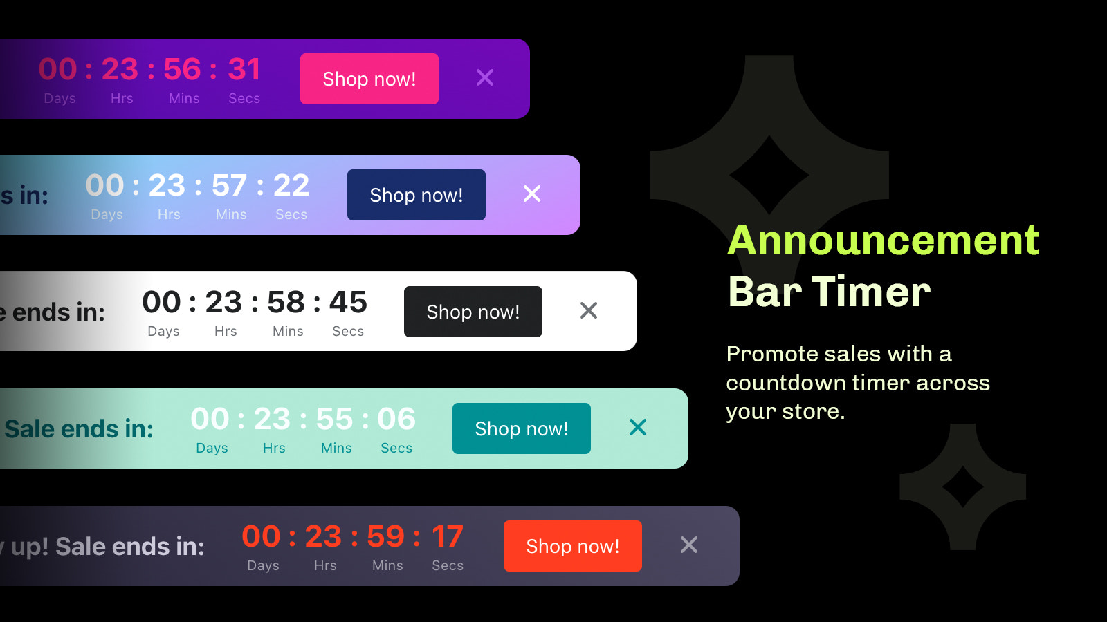 Essential Shopify countdown timer announcement bar banner