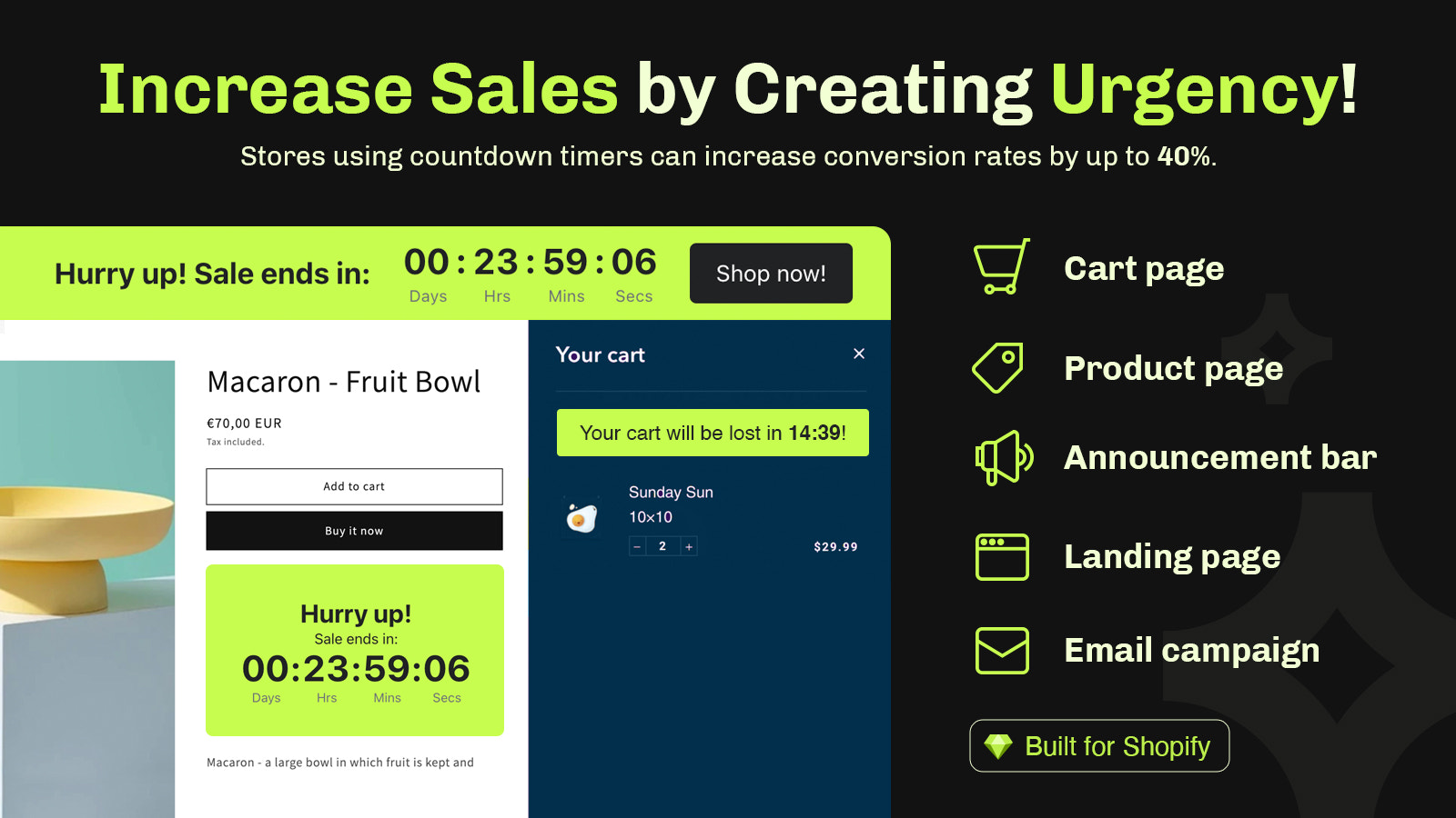 Essential Shopify countdown timer bar to increase sales