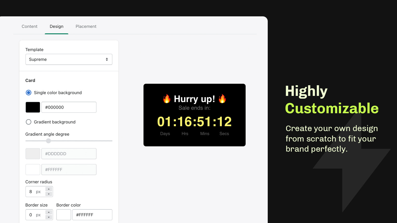 Barra de temporizador de cuenta regresiva de Shopify altamente personalizable