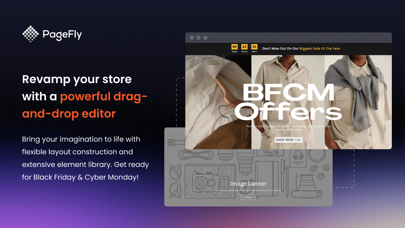 shopify landing page for BFCM