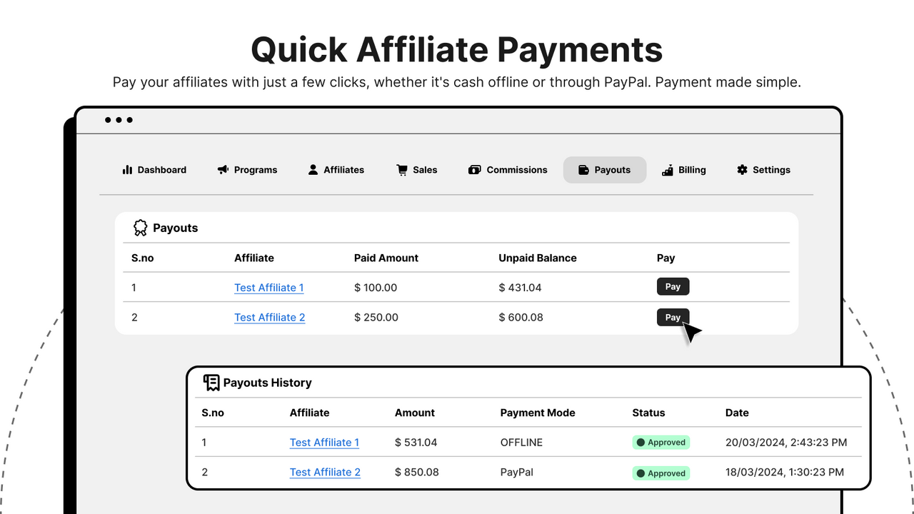 Paiements rapides aux affiliés. Plus de 900 options de paiement