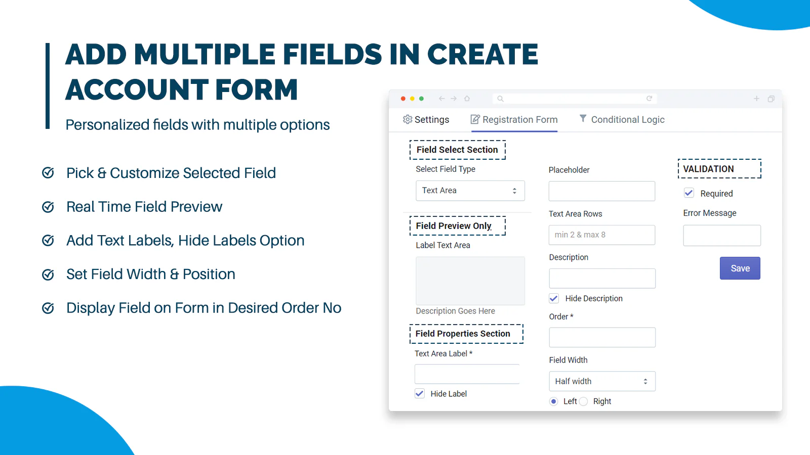 Customize Registation Form Fields Label Text