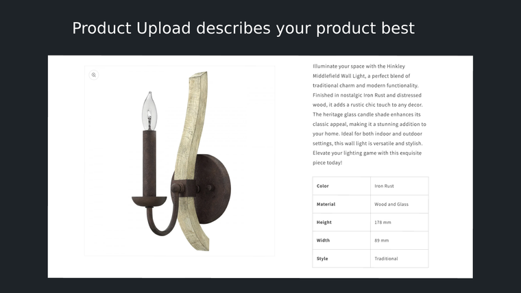 Product Upload Screenshot