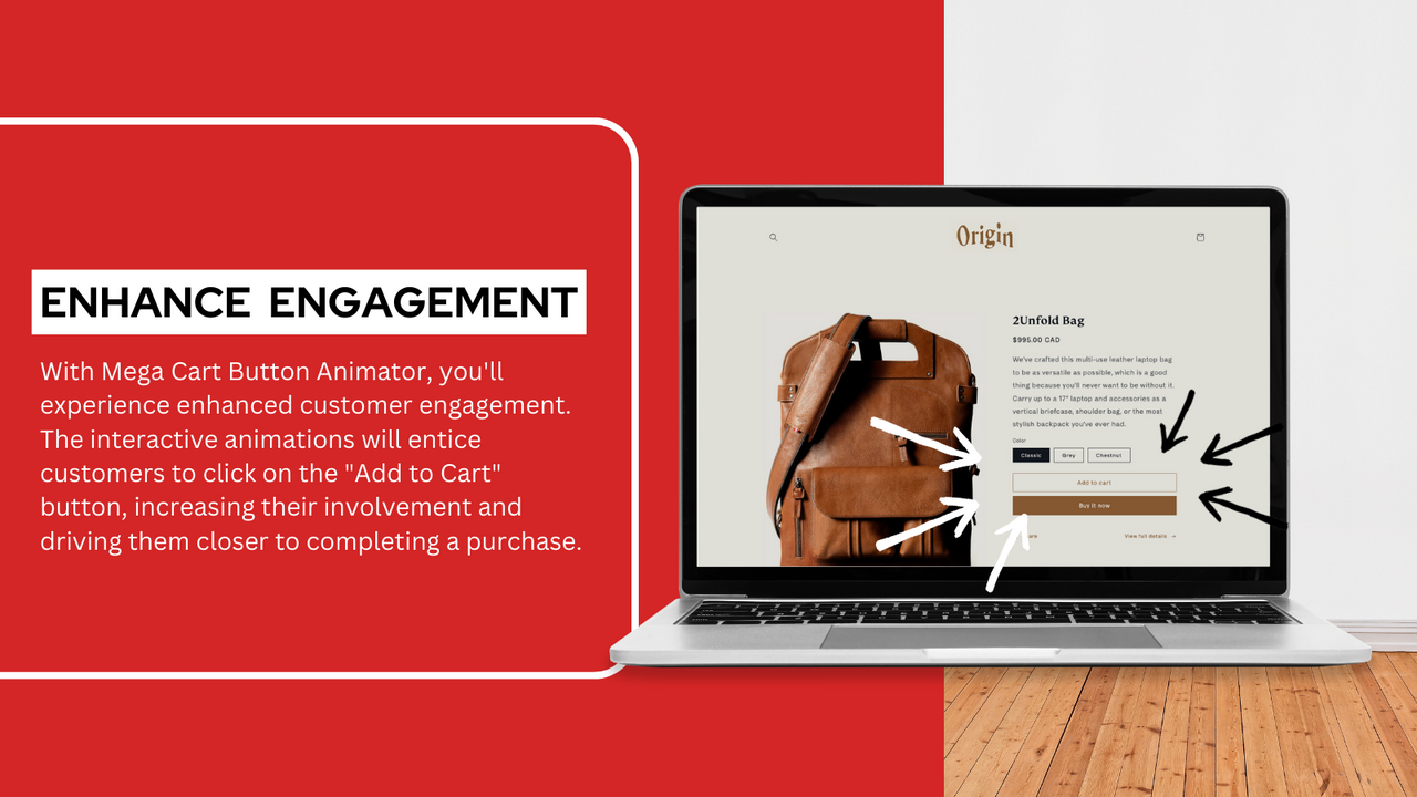 Steigern Sie das Engagement mit der Mega Cart Button Animator Shopify App