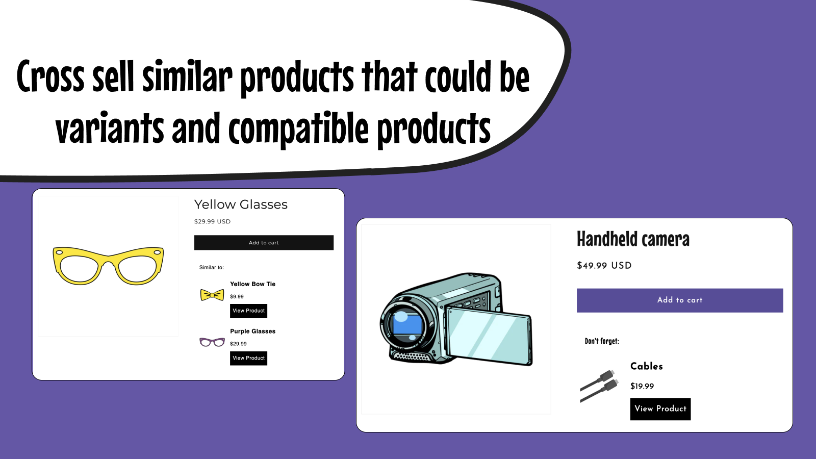 Cross-sell vergelijkbare producten die varianten of compatibel kunnen zijn