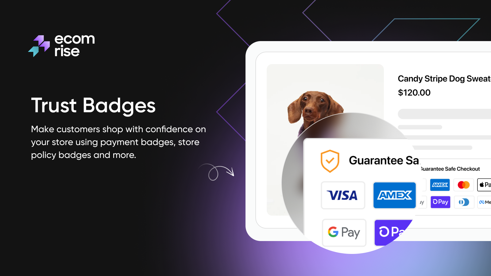 Show payment badges, store policies and more