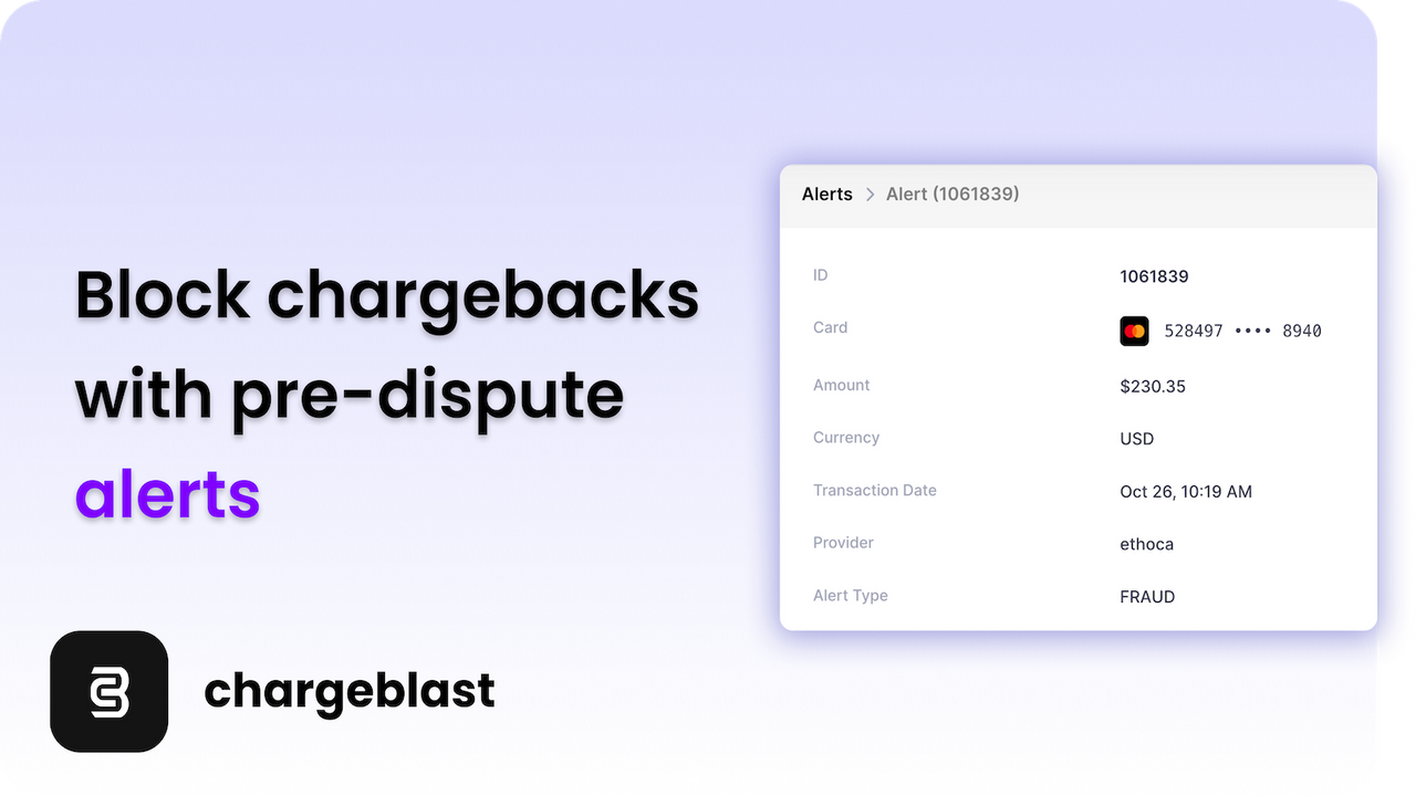 Chargeback details from every card network. 