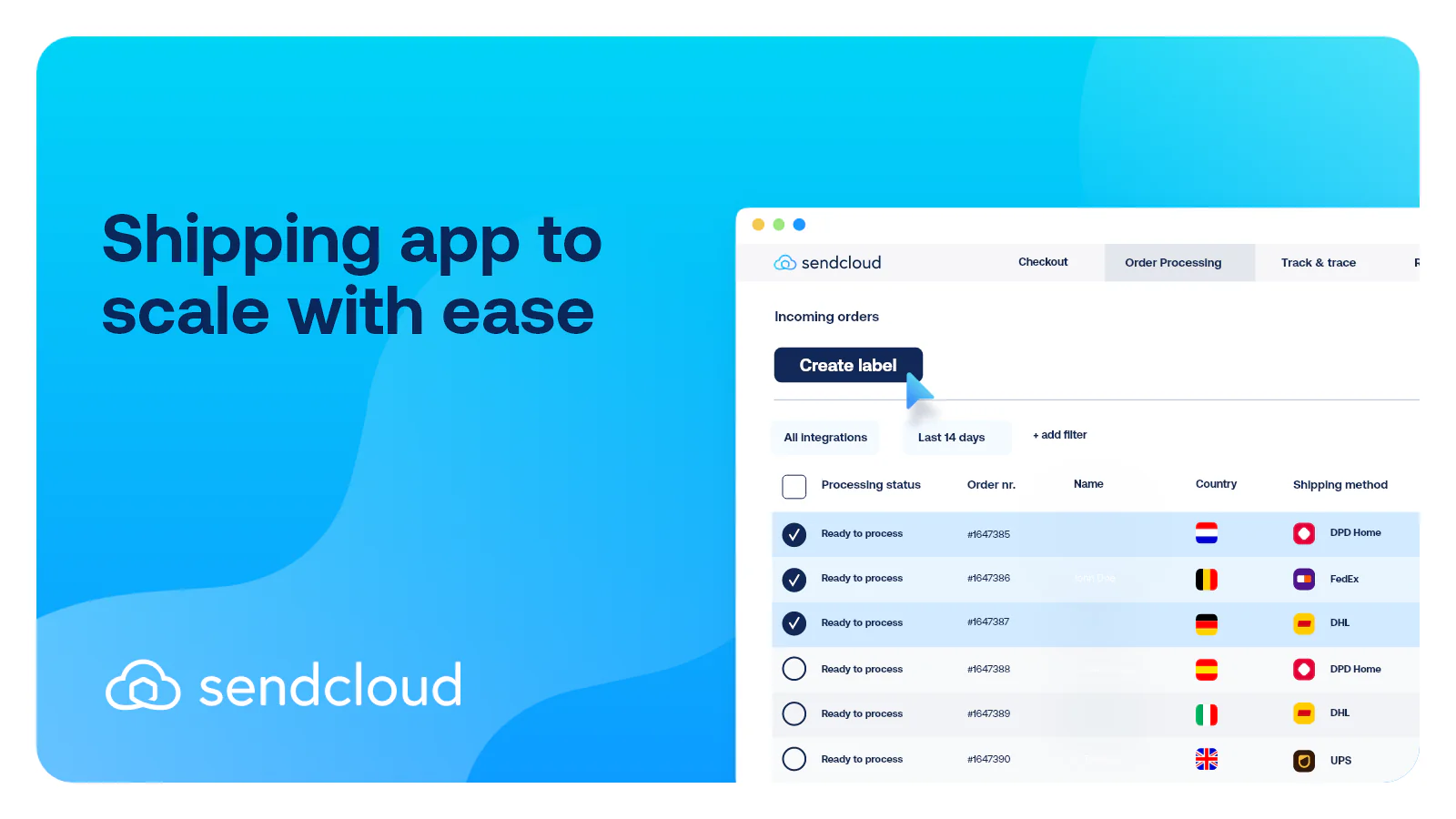 App User Interface | Sendcloud