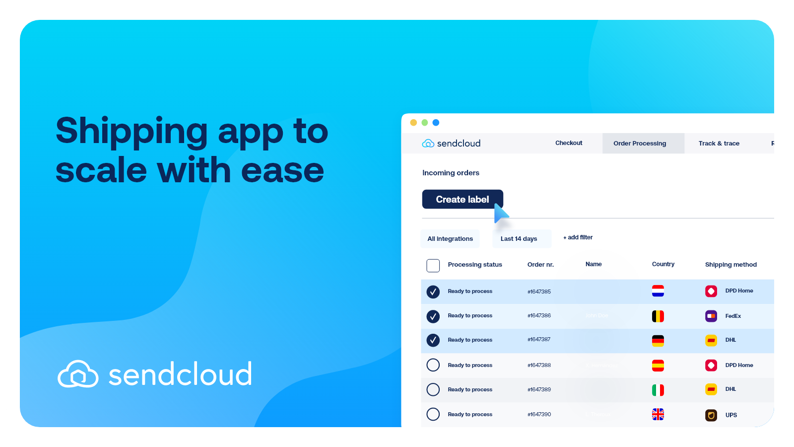 Sendcloud Screenshot