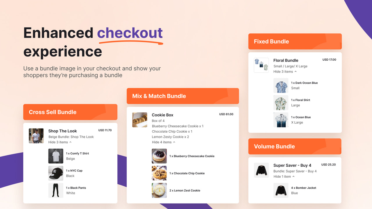 Let shoppers know they're buying a bundle in the checkout page