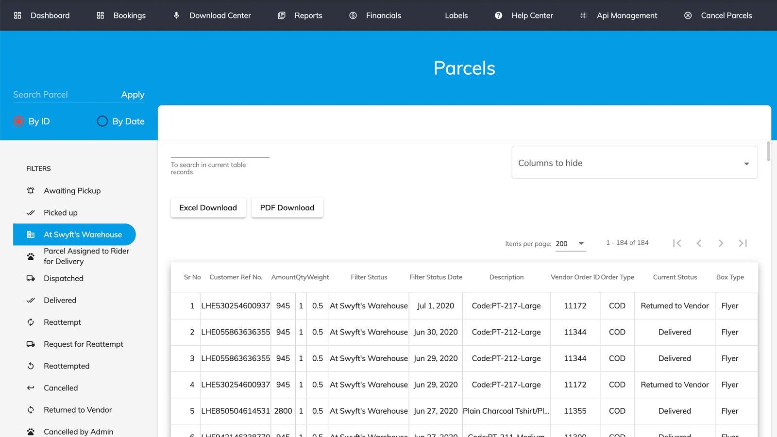 Swyft Logistics Screenshot