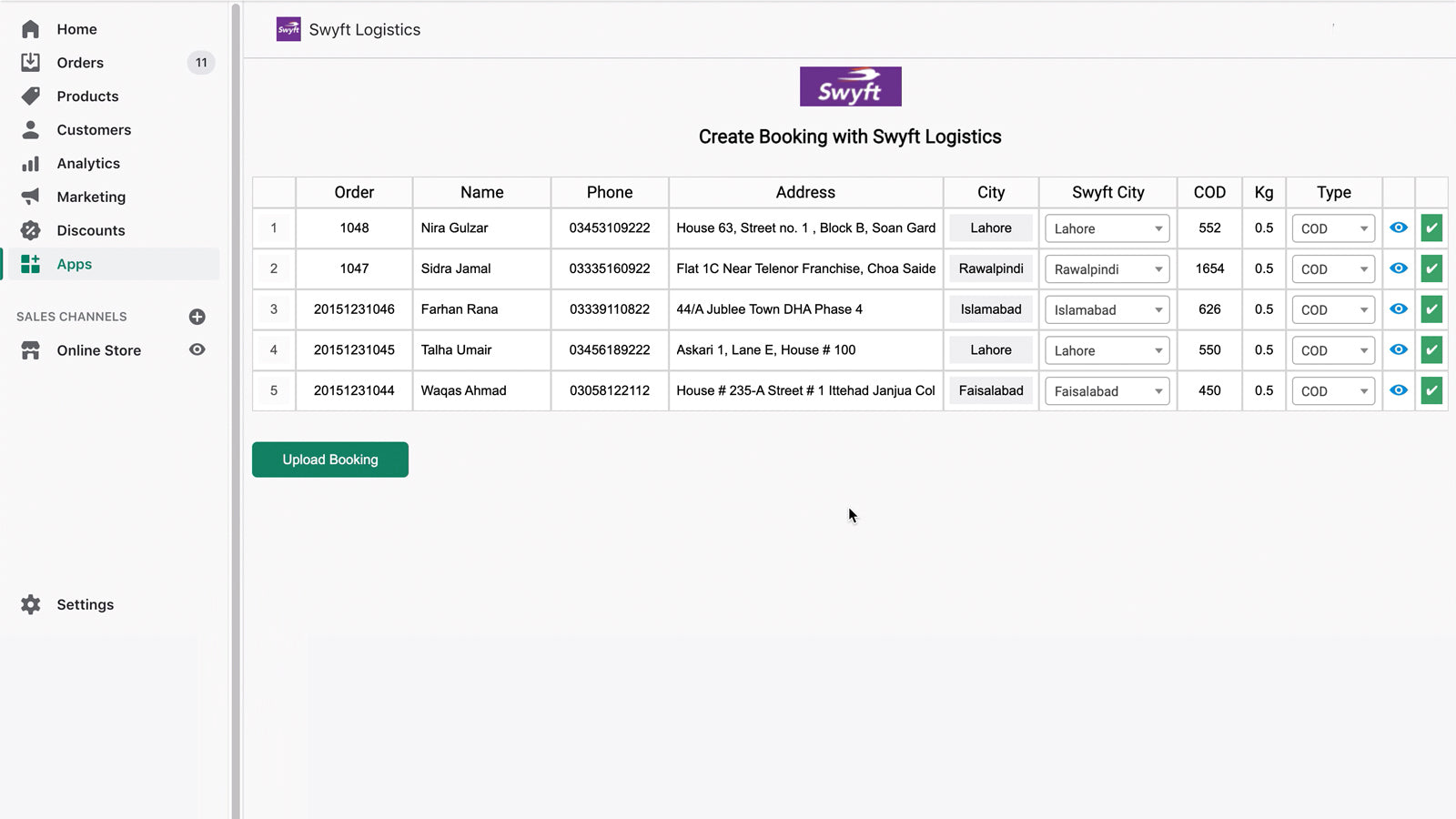 Swyft Logistics Screenshot