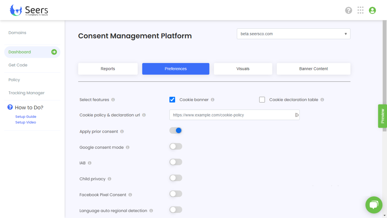 GDPR Cookie Consent ‑ CMP Screenshot