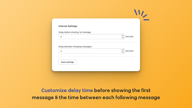 Personalize o tempo de atraso antes da 1ª mensagem e entre cada mensagem