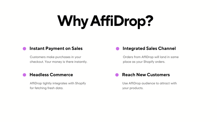 AffiDrop Sales Channel Screenshot