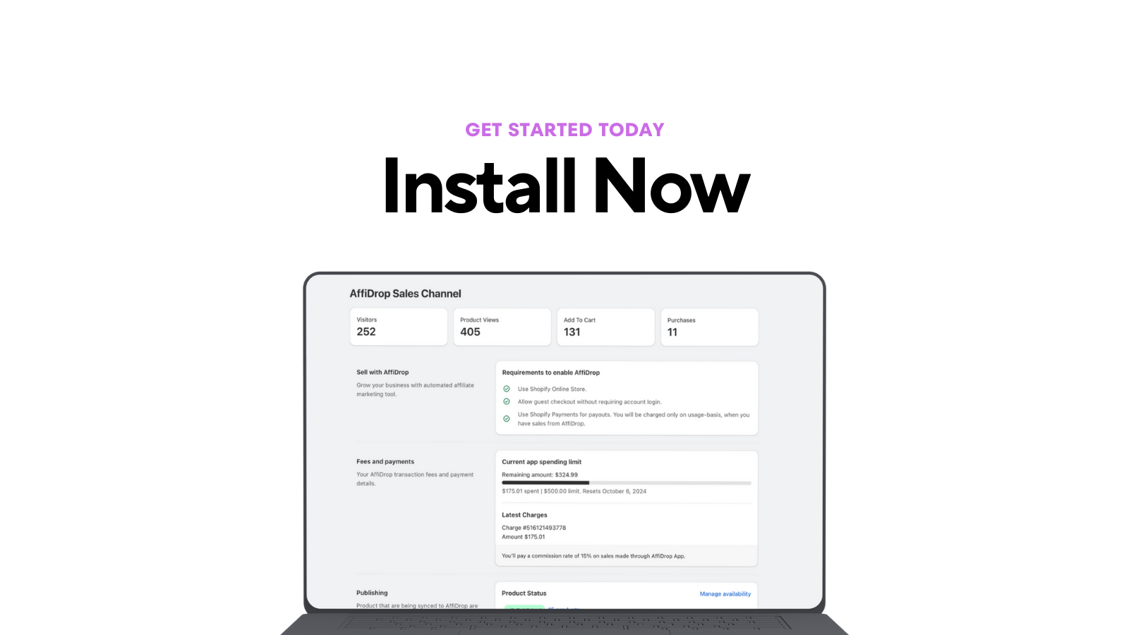 Installer nu AffiDrop Sales Channel fra Shopify App Store