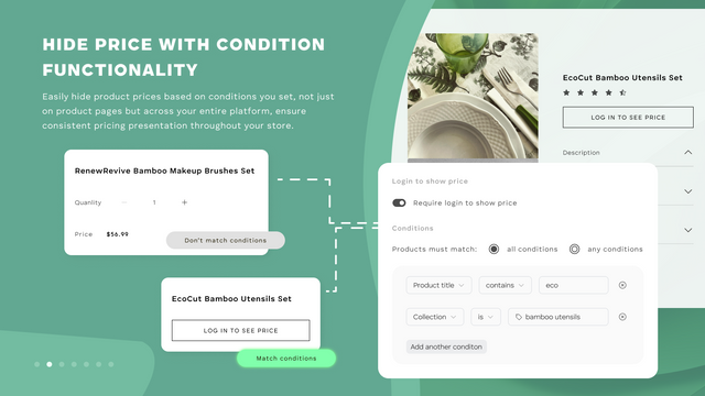 Hide the product price with the conditions you want