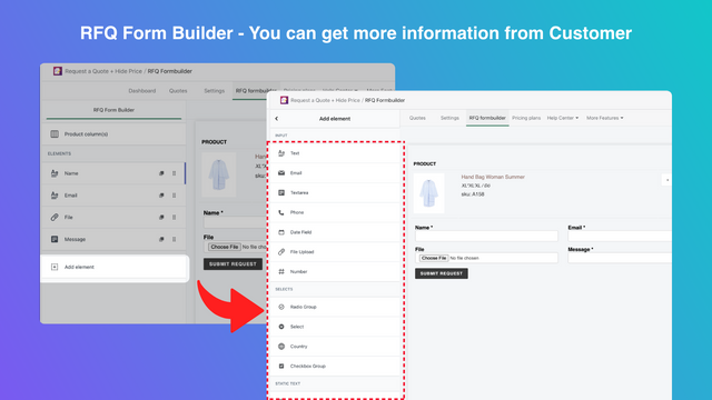 Admin: Custom quote form with Form Builder