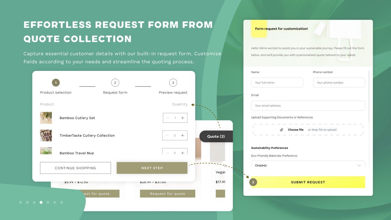 Customize quote form with Form Builder