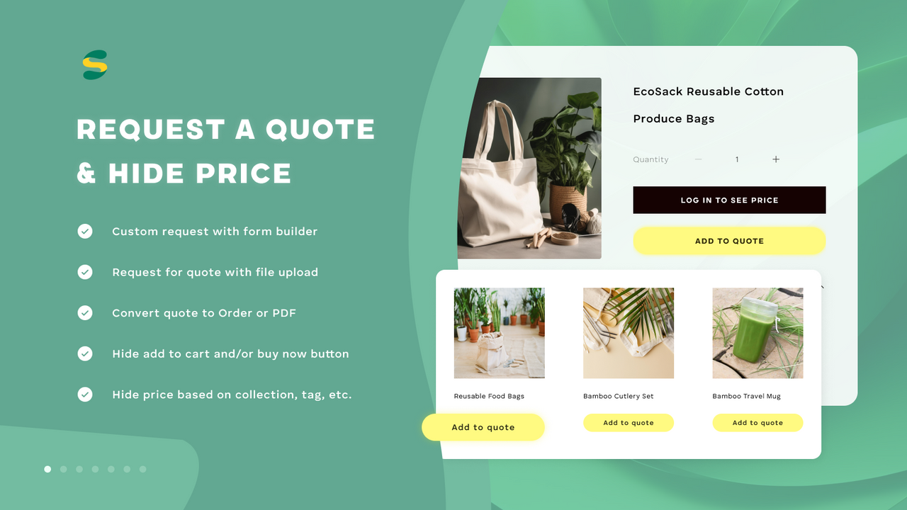 Shopify Angebot anfordern, Preis ausblenden