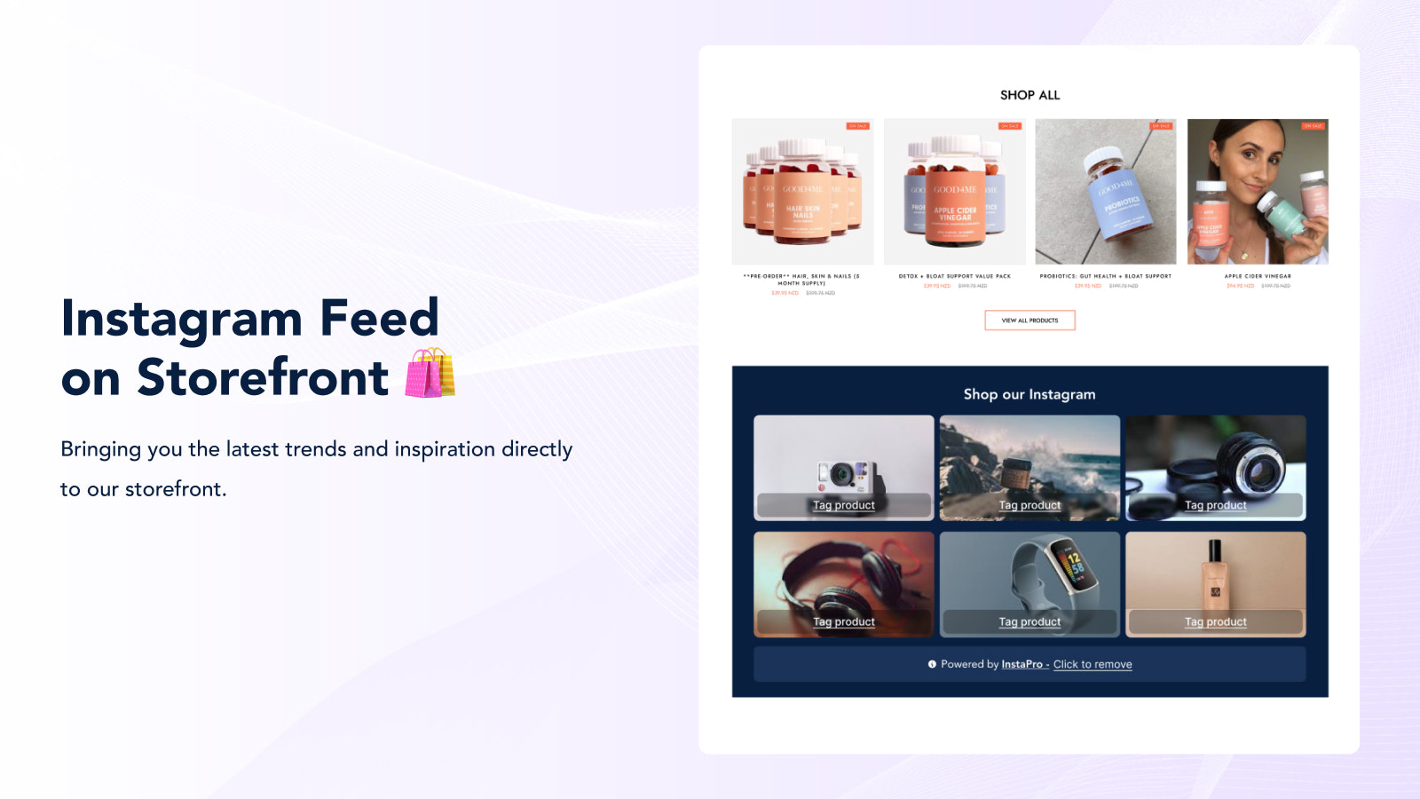 Feed de Instagram en la tienda de aplicaciones de Shopify