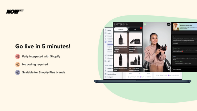 Einfach zu bedienende Live-Einkaufsplattform für Shopify