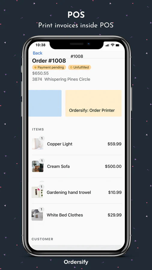 Print invoices inside POS