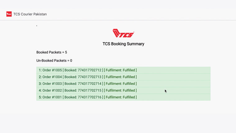 TCS Courier Pakistan Screenshot