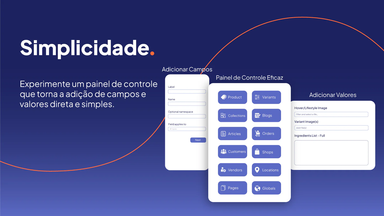 Painel simples para adicionar campos