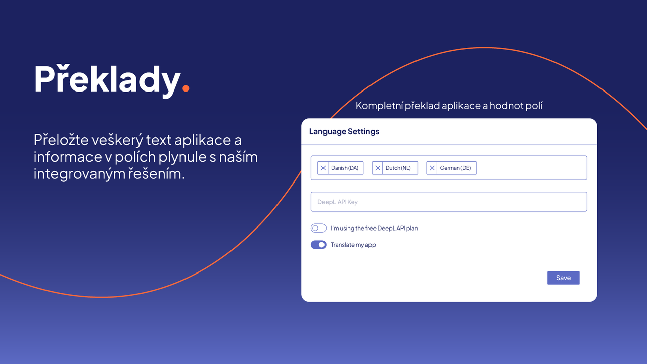Plynulý překlad textů a polí aplikace s naším řešením
