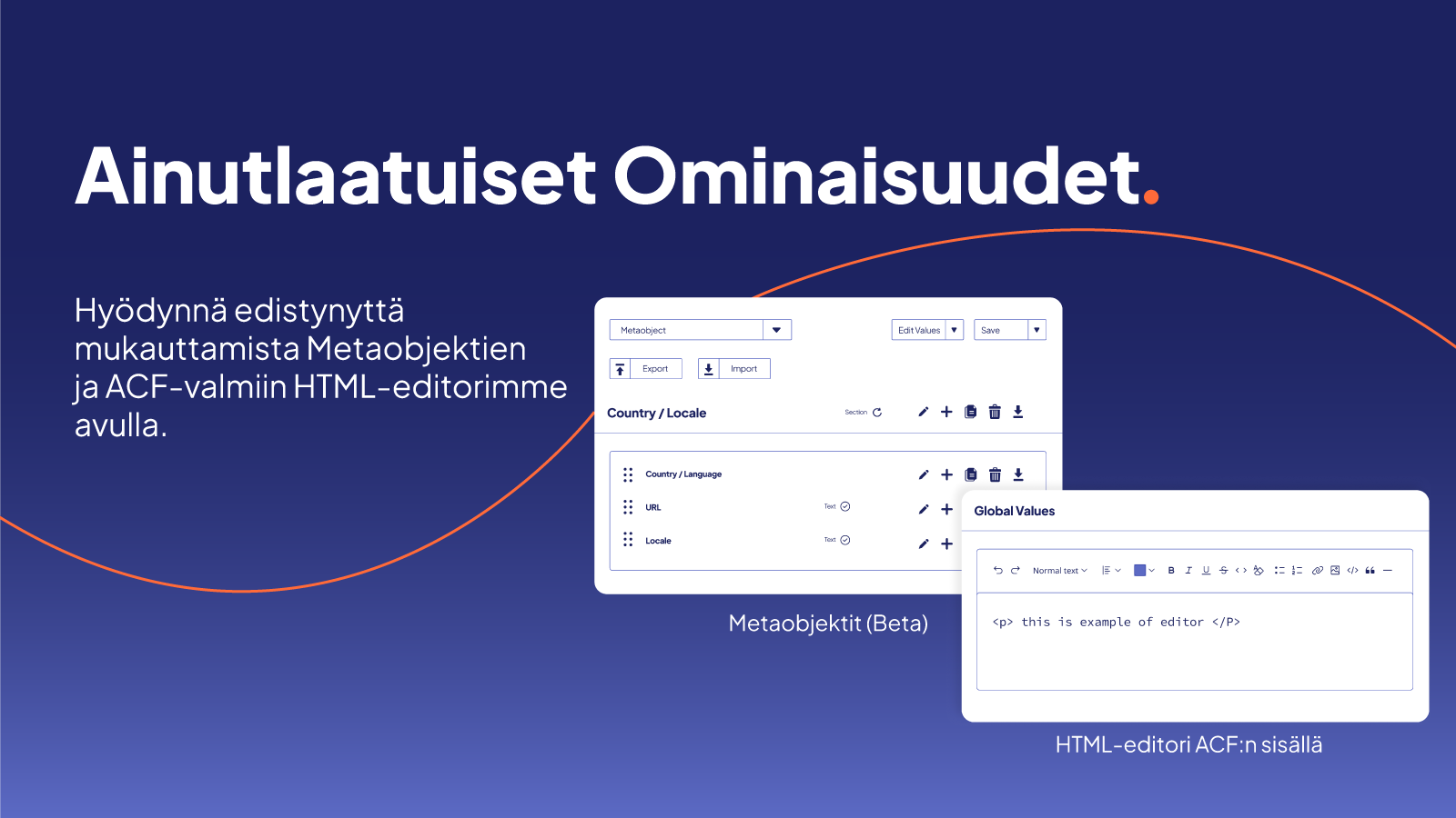 Mukauta Meta- & ACF