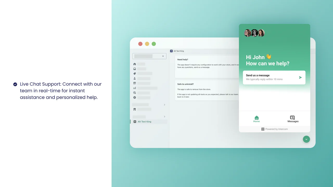 Alt text King - Voeg variantinformatie toe aan ALT-teksten, live chat