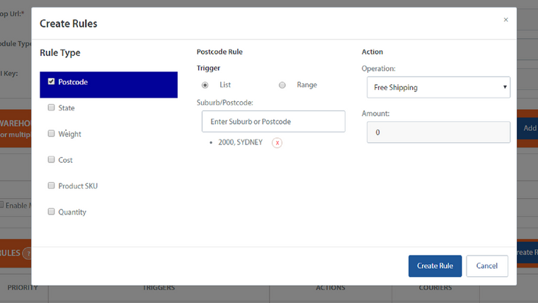 Transdirect Shipping Screenshot