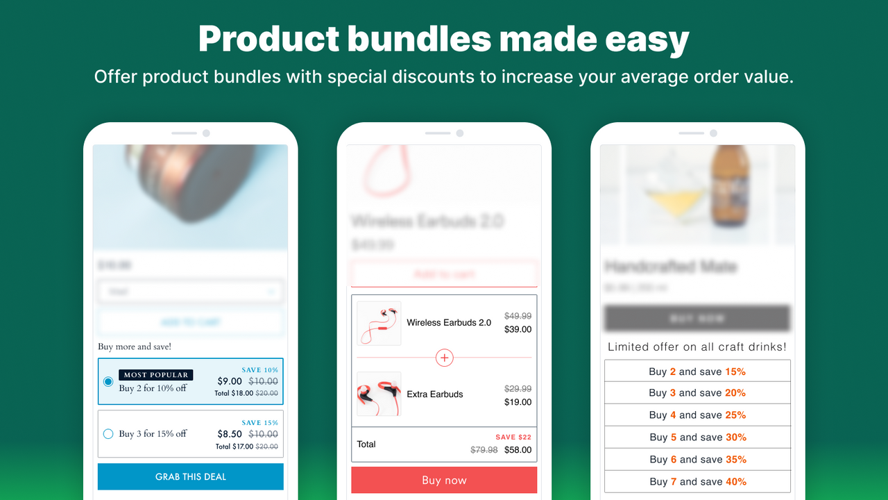 Shopify bundt app, mængderabatter, volumenrabat