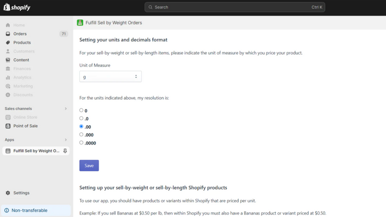 Catch Weight Order Fulfillment Screenshot