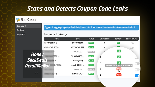 Scans and Detects Coupon Code Leaks