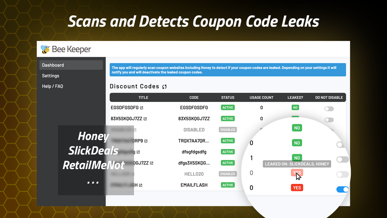 Scans and Detects Coupon Code Leaks