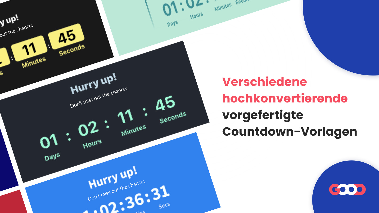 Hochkonvertierende vorgefertigte Countdown-Vorlagen