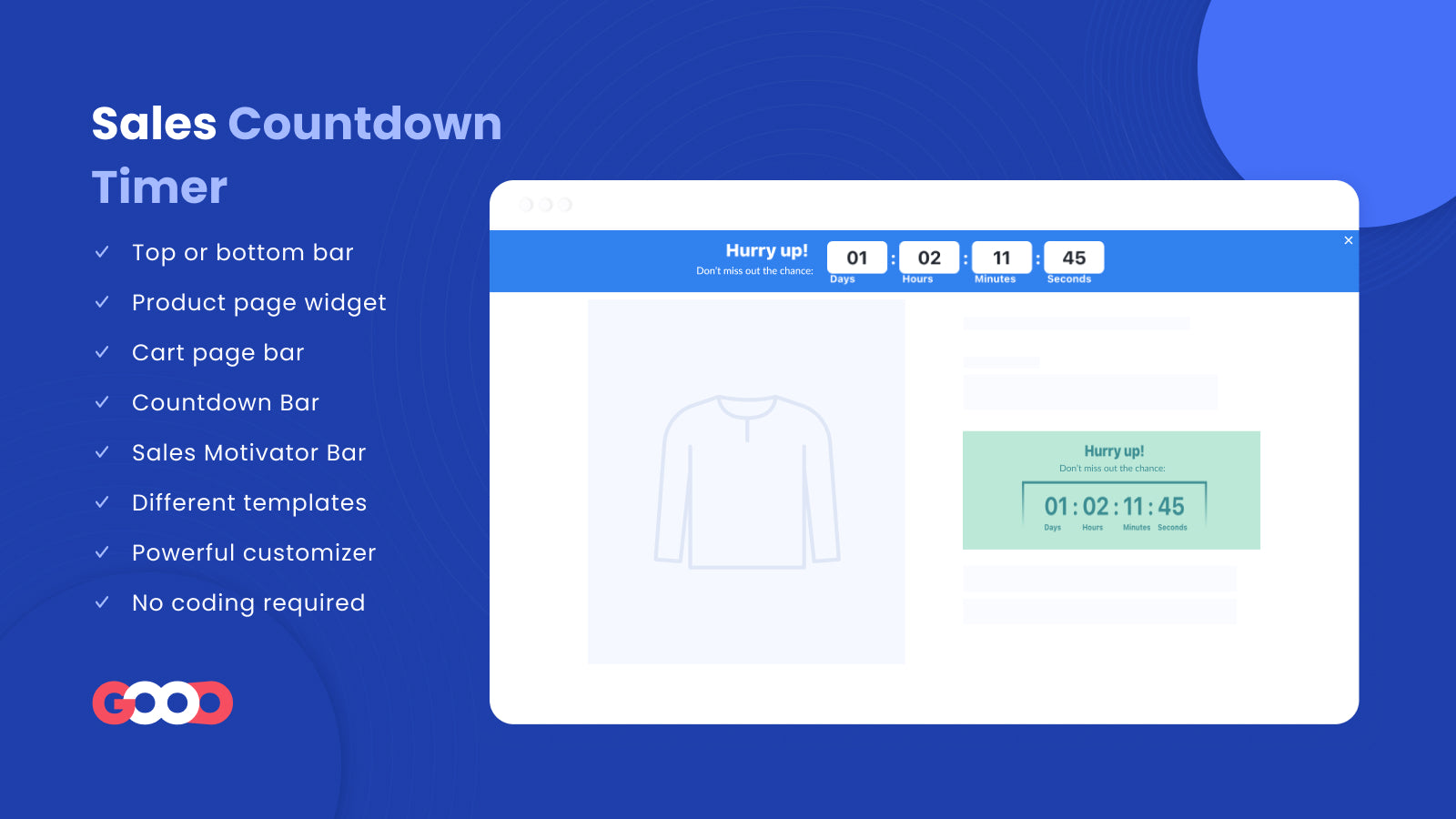 FOMO:Sales Countdown Timer Bar Screenshot