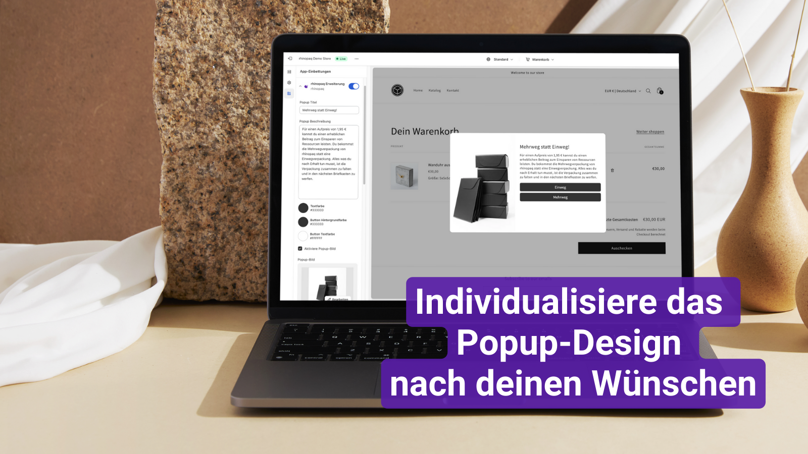 Individualisiere das Popup-Design nach deinen Wünschen