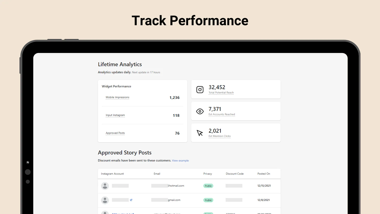 dashboard widget analytics