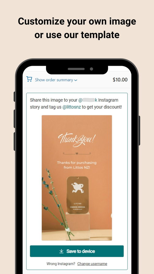 Kundens Instagram-berättelse postbild