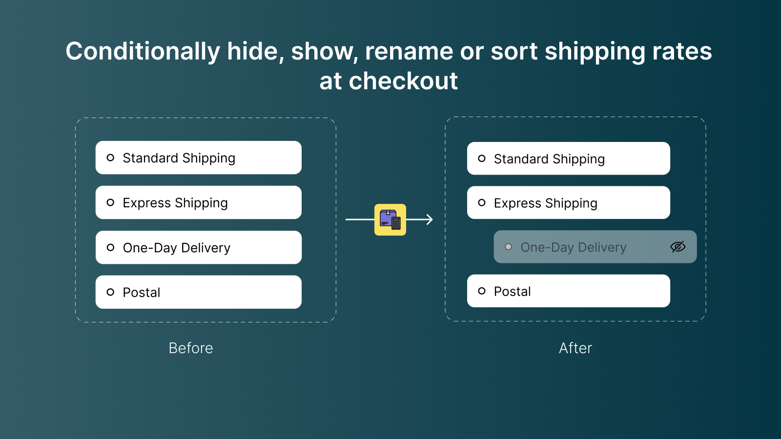 Hide, rename, reorder shipping rates conditionally
