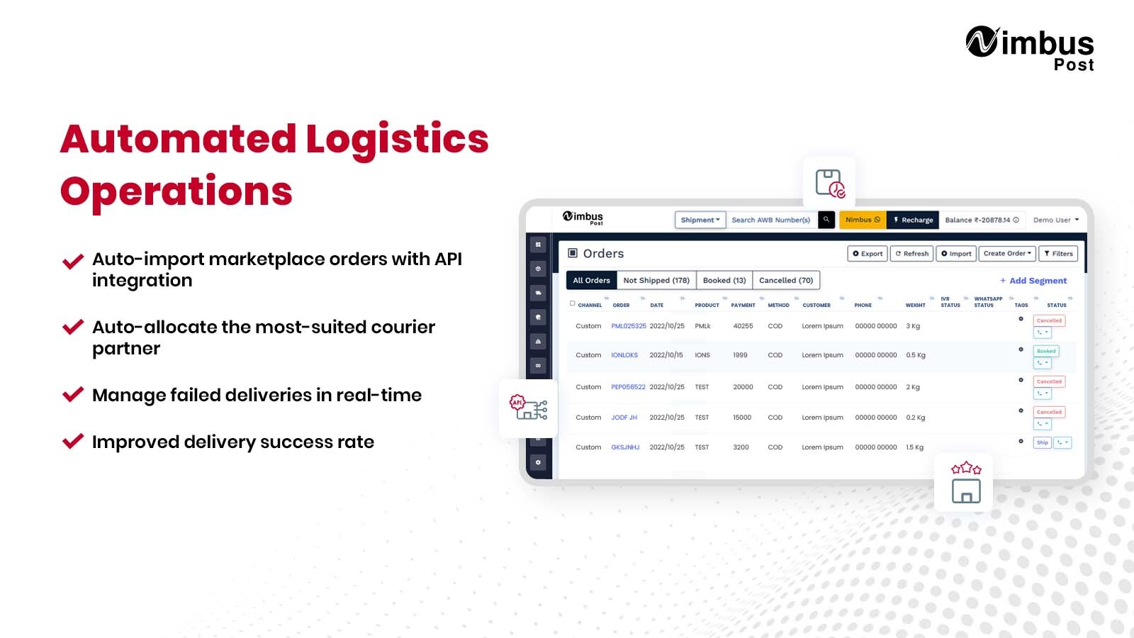 Opérations logistiques automatisées