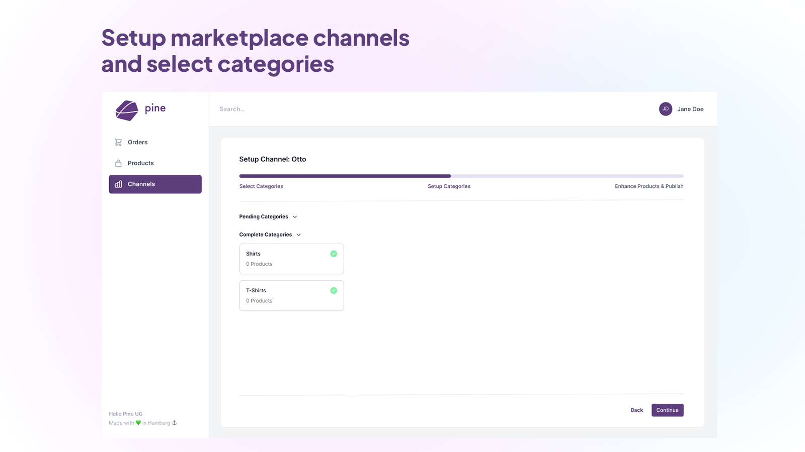 Selecteer Marketplace Channel en kies alle categorieën.