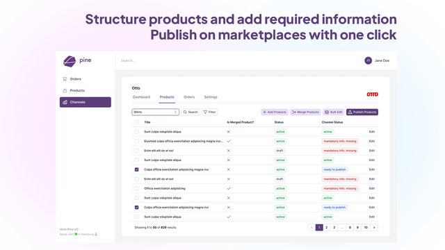 Structurez les produits et ajoutez les informations requises. Publiez-les.