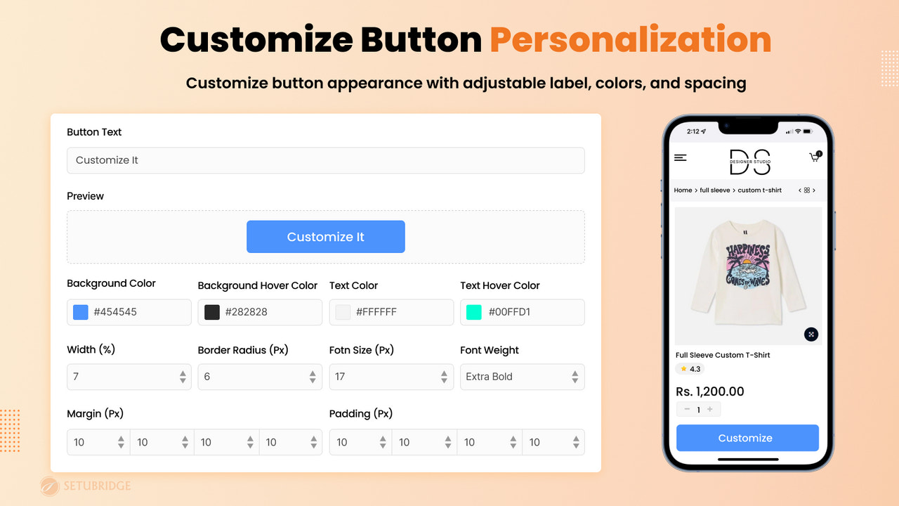 Customize button personlisazation