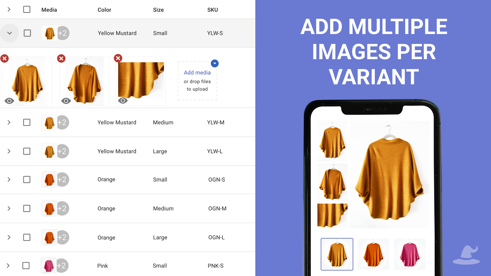 Lägg till flera bilder per variant