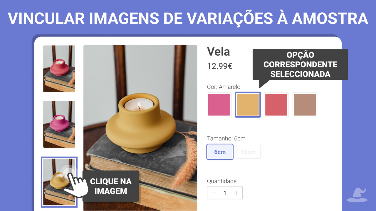 Vincular imagens de variações à amostra