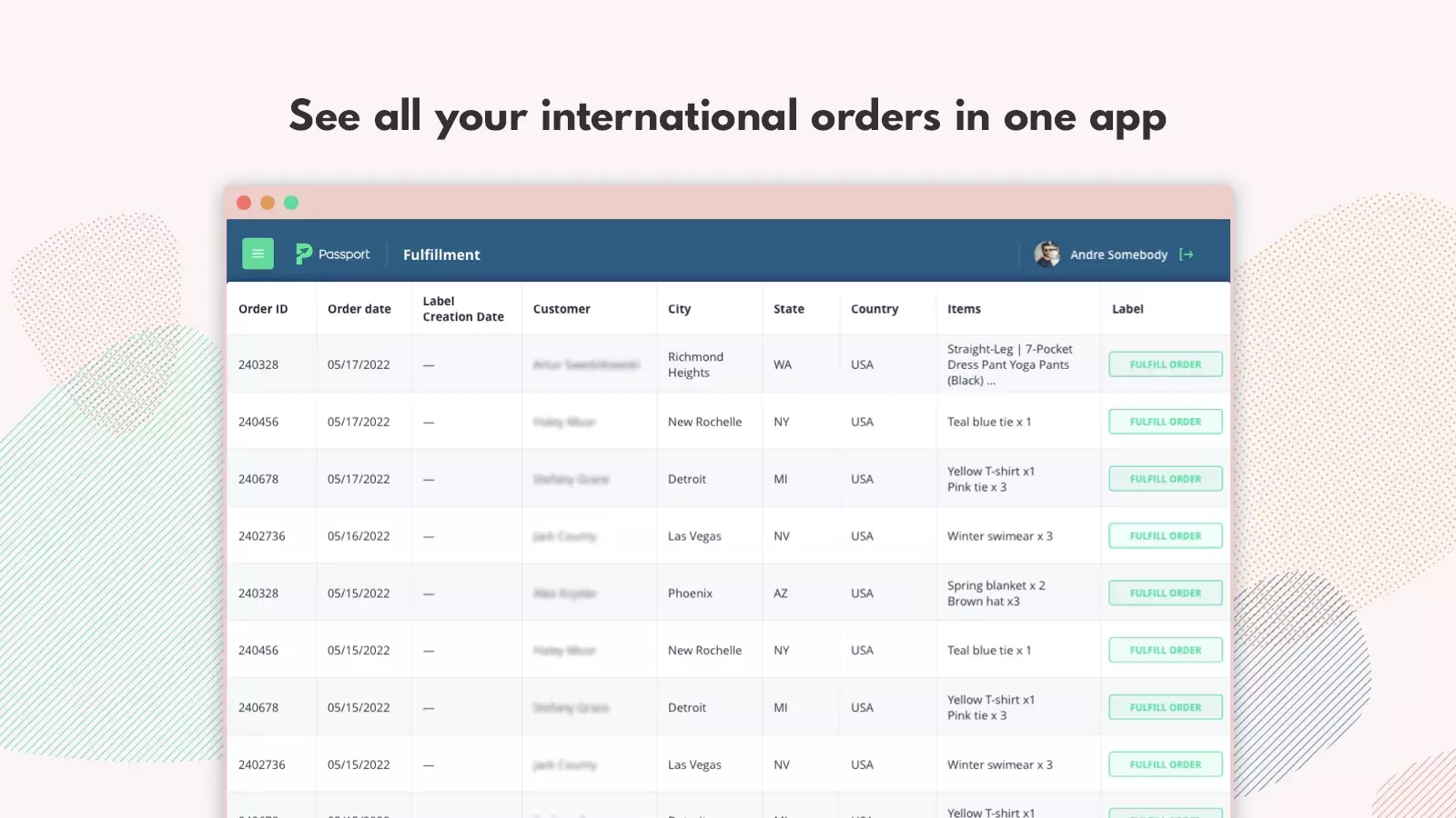 Passport Shipping Screenshot